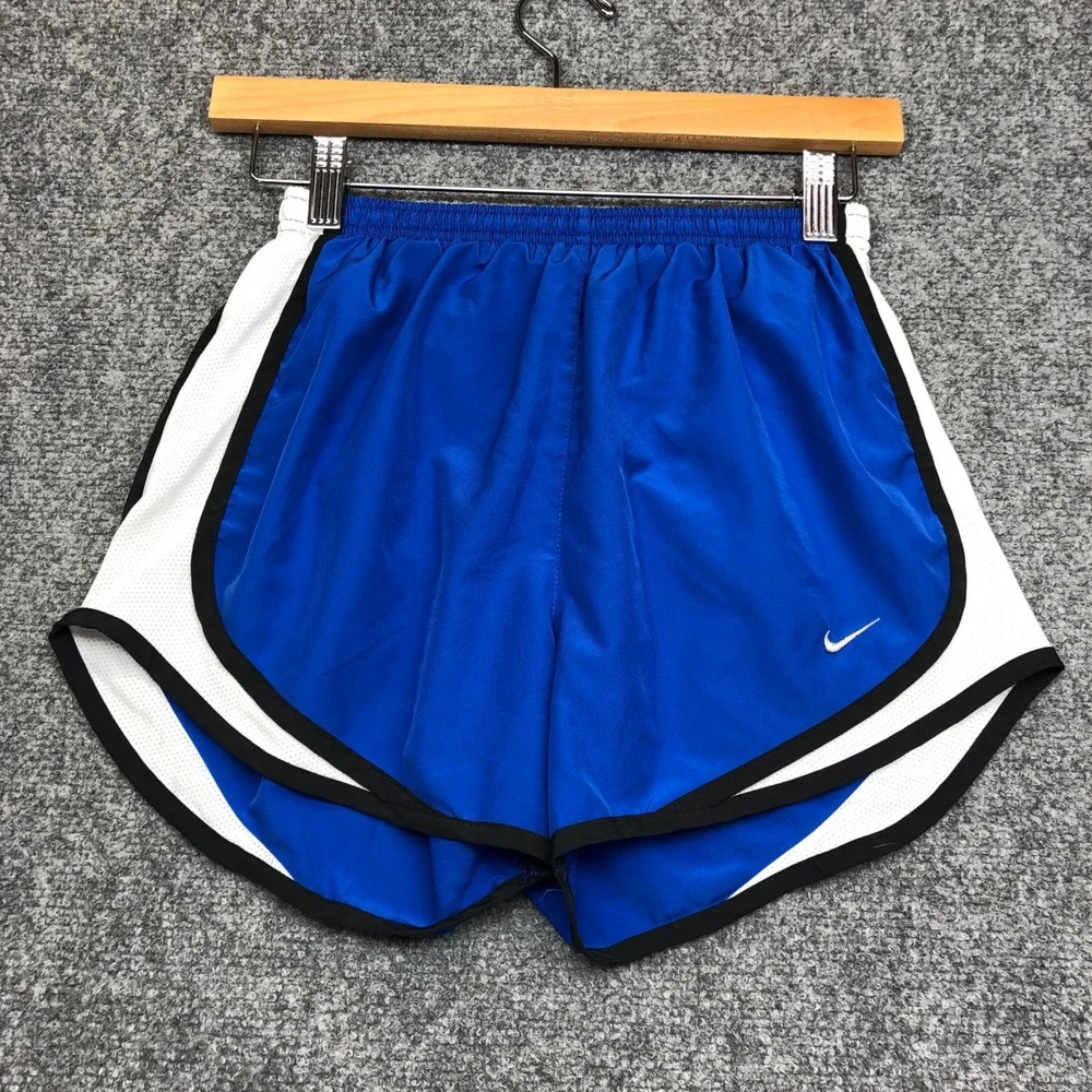 Nike Dri-FIT Tempo Running Shorts Royal Blue White Mesh Trim Womens XS